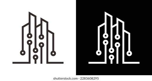 ilustración vectorial de iconos de construcción y tecnología