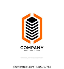 Building Technology - Logo template real estate, apartment, condo, house, rental, business. brand, branding, logotype, company, corporate, identity. Clean, modern and elegant style design - Vector