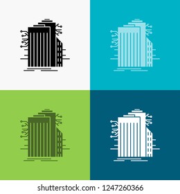 Building, Technology, Smart City, Connected, internet Icon Over Various Background. glyph style design, designed for web and app. Eps 10 vector illustration