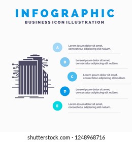 Building, Technology, Smart City, Connected, internet Infographics Template for Website and Presentation. GLyph Gray icon with Blue infographic style vector illustration.