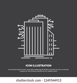 Building, Technology, Smart City, Connected, internet Icon. Line vector symbol for UI and UX, website or mobile application