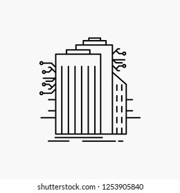 Building, Technology, Smart City, Connected, internet Line Icon. Vector isolated illustration