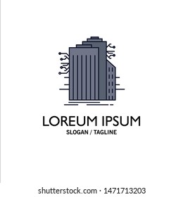 Building, Technology, Smart City, Connected, internet Flat Color Icon Vector
