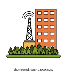 Building and telecommunication antenna