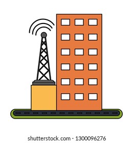 Building and telecommunication antenna