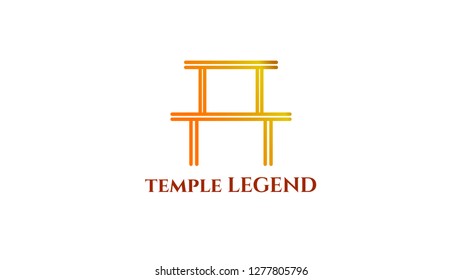 building temple icon logo gradation design