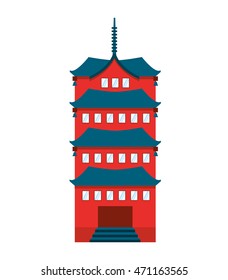 building temple japanese icon vector illustration design