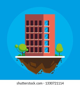building in terrain scene