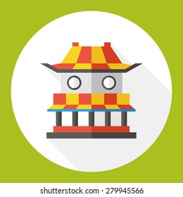 Building theme temple elements cartoon