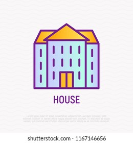 Building thin line icon. Modern vector illustration for real estate logo.