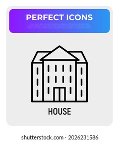 Building thin line icon. Modern vector illustration for real estate logo.