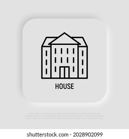 Building thin line icon. Modern vector illustration for real estate logo.