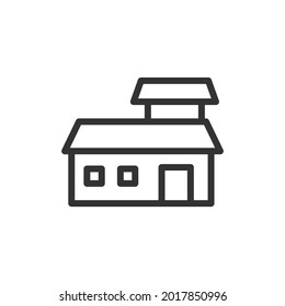 Building thin line icon. Symbol in trendy outline style. Premium design for web and apps. Perfect for UI. 