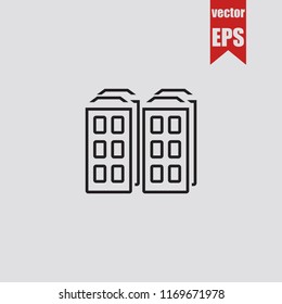 Building thin line icon.Vector illustration.