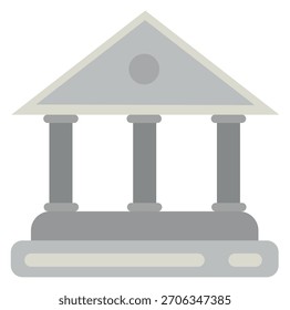 A building with three pillars and a triangular roof