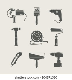 building tool icon set vector illustration isolated on background