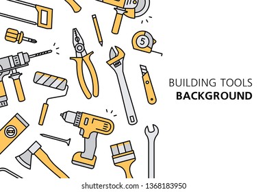 Building tools background. isolated on white background