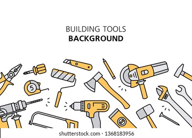 Building tools background. isolated on white background