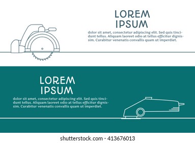 Building tools, banner, business card set