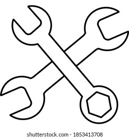 Building tools icon. Line icon on white background.key. Vector illustrations can be used for topics such as work, mechanics, industry.