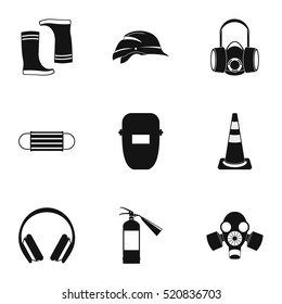 Building tools icons set. Simple illustration of 9 building tools vector icons for web