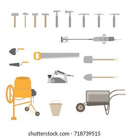 Building tools isolated on white background. Vector illustration.