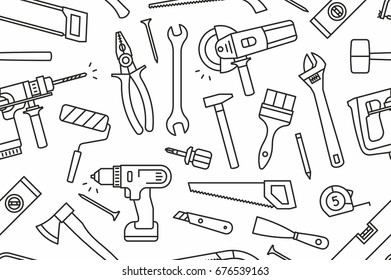 Building tools seamless pattern