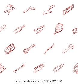 Building tools set. Background for printing, design, web. Usable as icons. Seamless. Binary color.