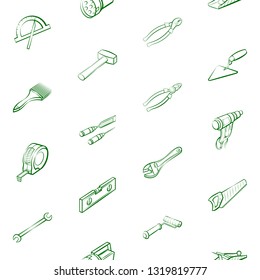 Building tools set. Background for printing, design, web. Usable as icons. Seamless. Binary color.