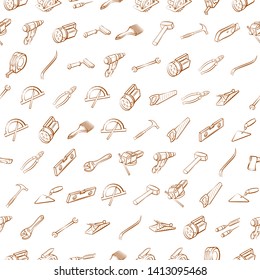 Building tools set. Background for printing, design, web. Usable as icons. Seamless. Binary color.