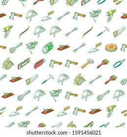 Building tools set. Background for printing, design, web. Usable as icons. Seamless. Colored.