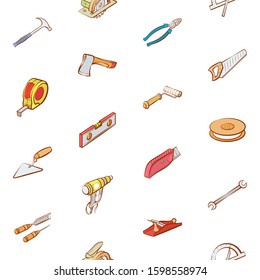 Building tools set. Background for printing, design, web. Usable as icons. Seamless. Colored.