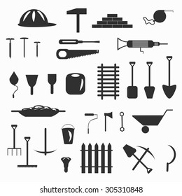 building tools symbols vector illustration