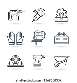 Building Tools trendy icon set. Vector eps 10