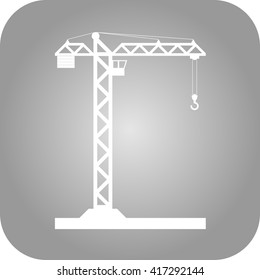 Building Tower crane icon - vector, flat design. Eps 10.