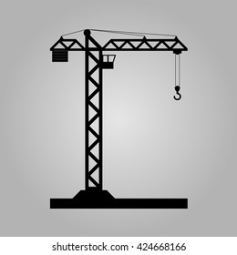 Building Tower crane icon - vector, flat design. Eps 10.