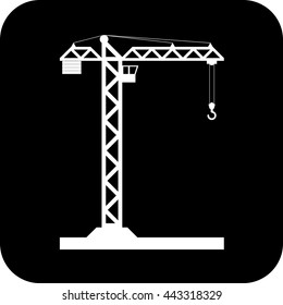 Building Tower crane icon - vector, flat design. Eps 10.