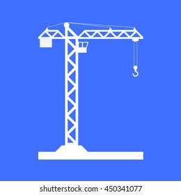 Building Tower Crane Icon - Vector, Flat Design. Eps 10.