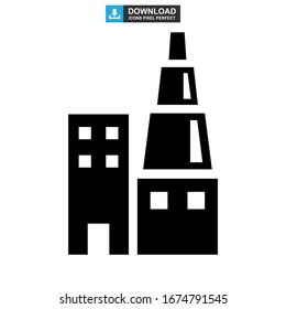 building tower icon or logo isolated sign symbol vector illustration - high quality black style vector icons
