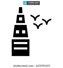 Bauturmsymbol oder Logo einzeln auf Zeichen Vektorillustration Illustration - hochwertige Vektorsymbole im schwarzen Stil
