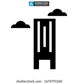 building tower icon or logo isolated sign symbol vector illustration - high quality black style vector icons

