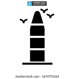icono de torre de construcción o logotipo símbolo de signo aislado ilustración vectorial - iconos vectoriales de estilo negro de alta calidad
