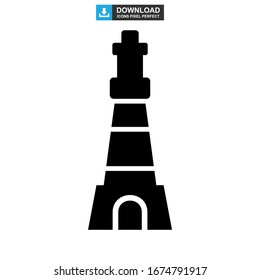 icono de torre de construcción o logotipo símbolo de signo aislado ilustración vectorial - iconos vectoriales de estilo negro de alta calidad

