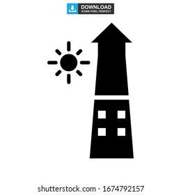 building tower icon or logo isolated sign symbol vector illustration - high quality black style vector icons
