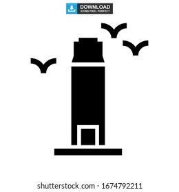 building tower icon or logo isolated sign symbol vector illustration - high quality black style vector icons
