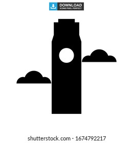 icono de torre de construcción o logotipo símbolo de signo aislado ilustración vectorial - iconos vectoriales de estilo negro de alta calidad
