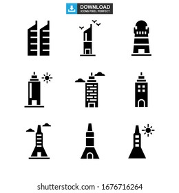 building tower icon or logo isolated sign symbol vector illustration - Collection of high quality black style vector icons
