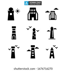 Bauturmsymbol oder -logo einzeln auf Zeichen, Vektorgrafik - Sammlung von hochwertigen Vektorsymbol in schwarzem Stil
