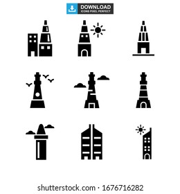 building tower icon or logo isolated sign symbol vector illustration - Collection of high quality black style vector icons
