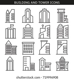 building and tower icons